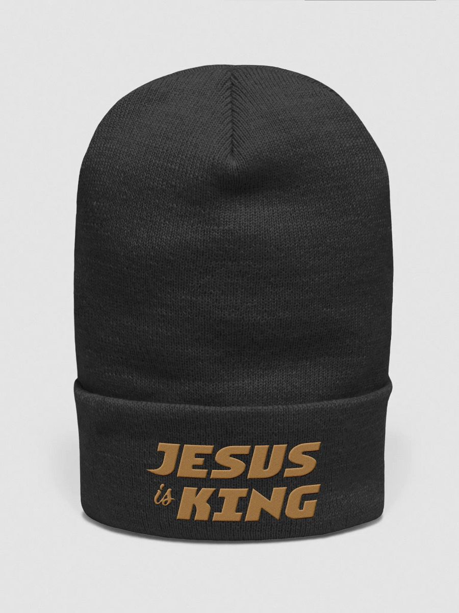 Unisex Christian beanie with Jesus is King embroidered design