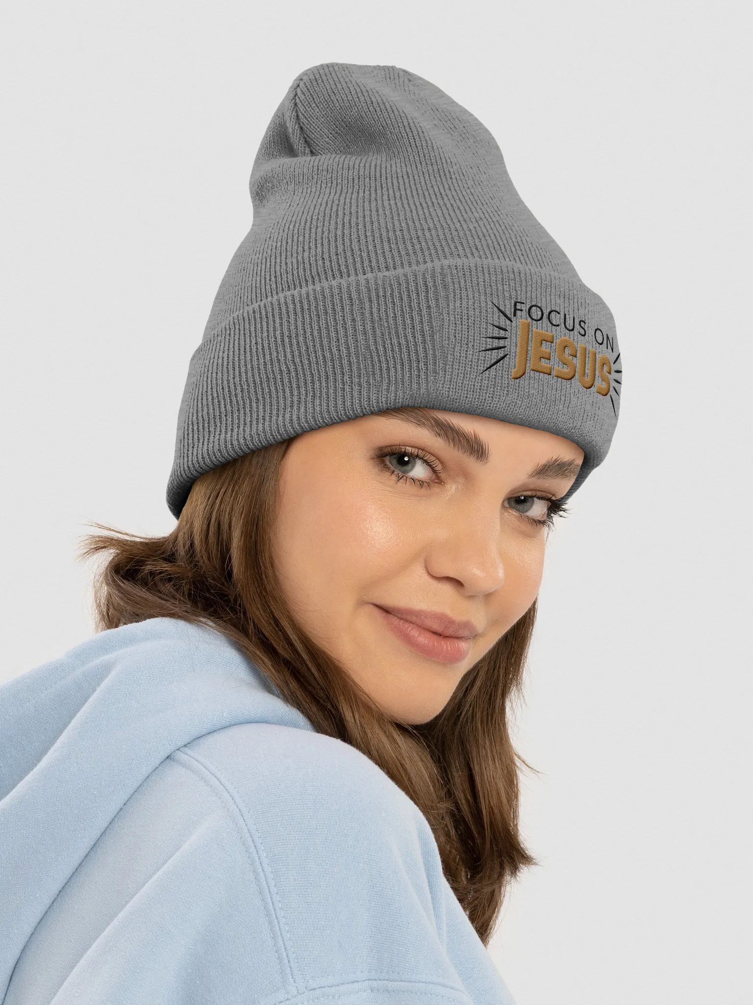 Focus on Jesus Cuffed Beanie