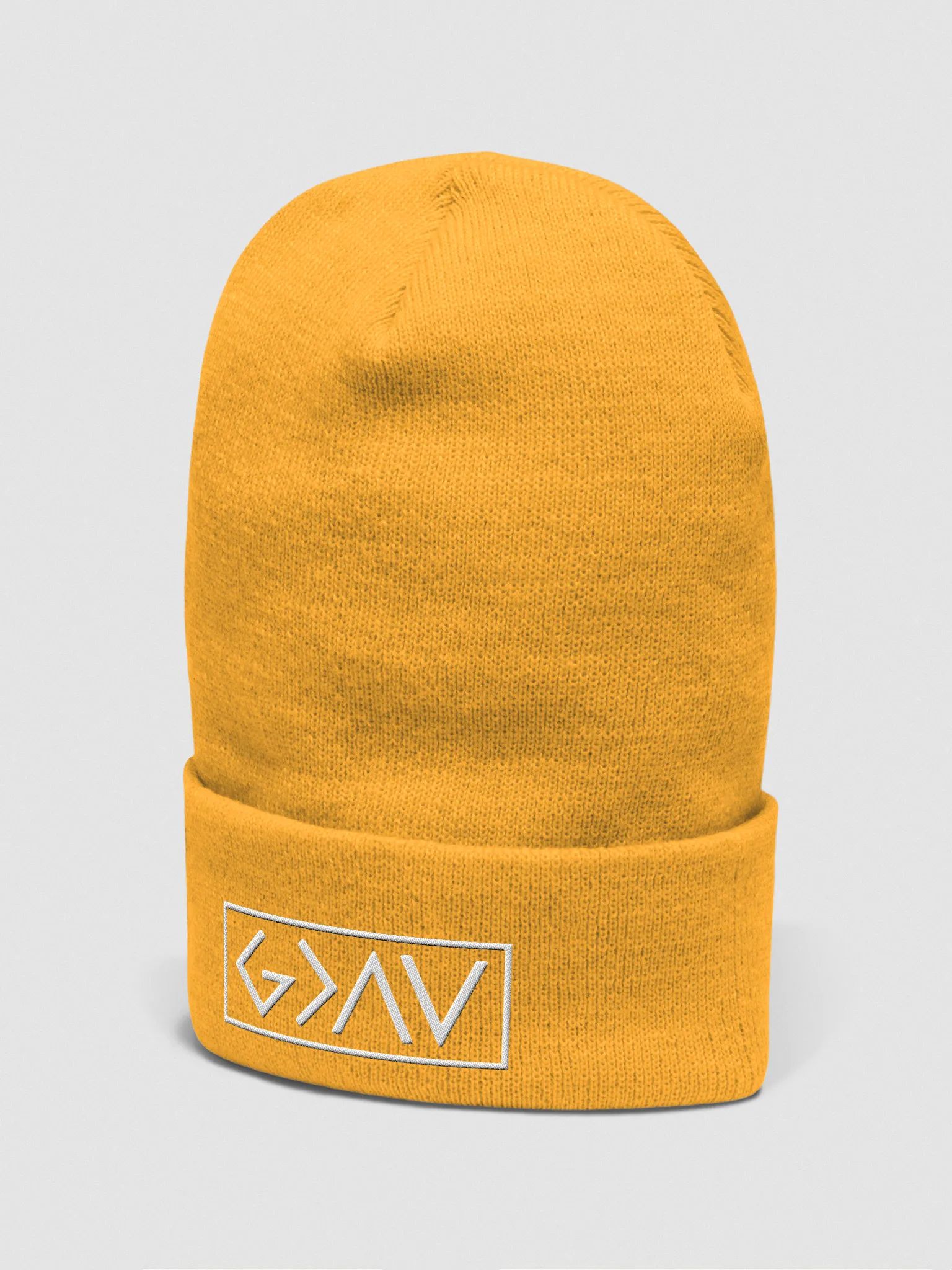 Unisex cuffed beanie featuring G > ∧ ∨ faith symbol