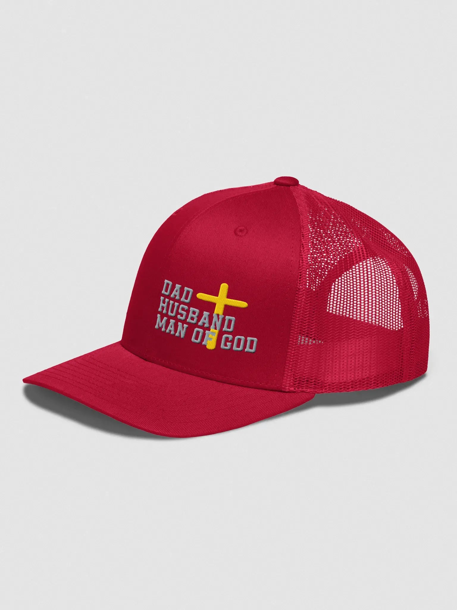 Dad Husband Man Of God Trucker Hat Embroidery