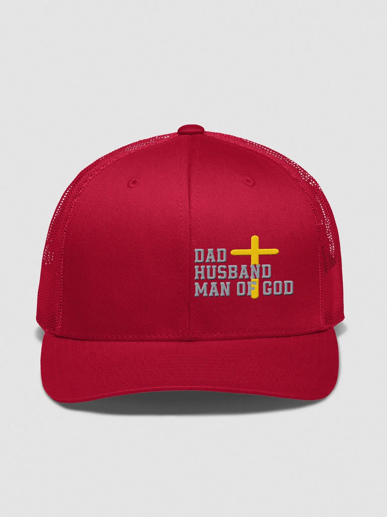 Dad Husband Man Of God Trucker Hat Embroidery