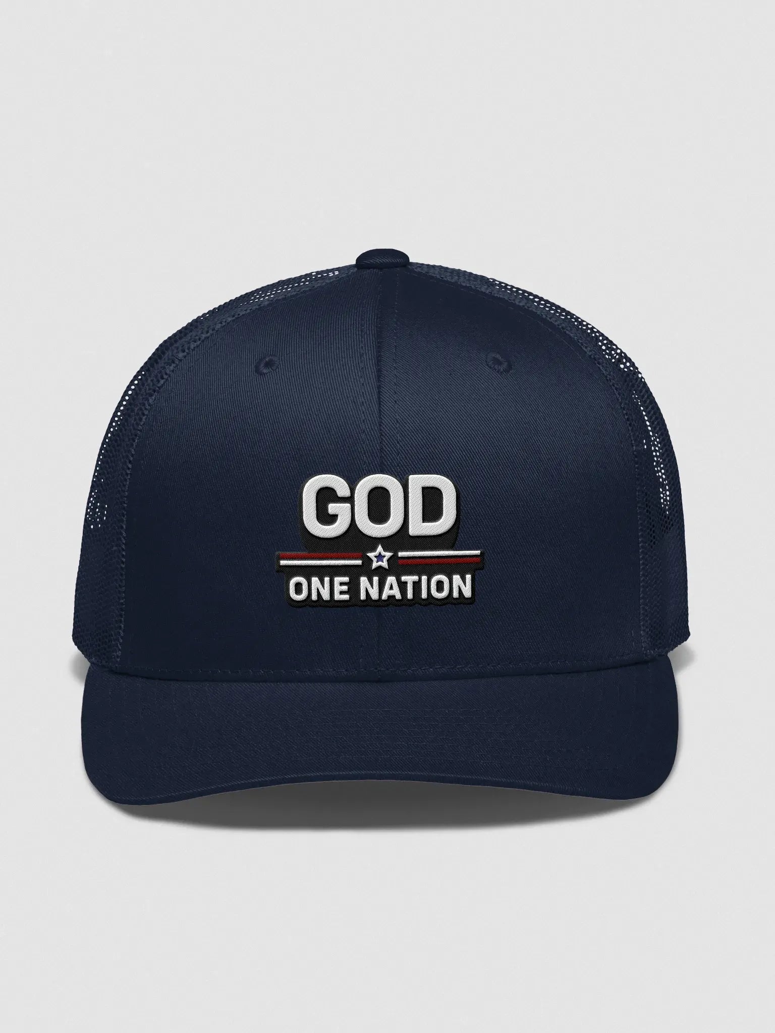 God One Nation Trucker Hat Embroidery