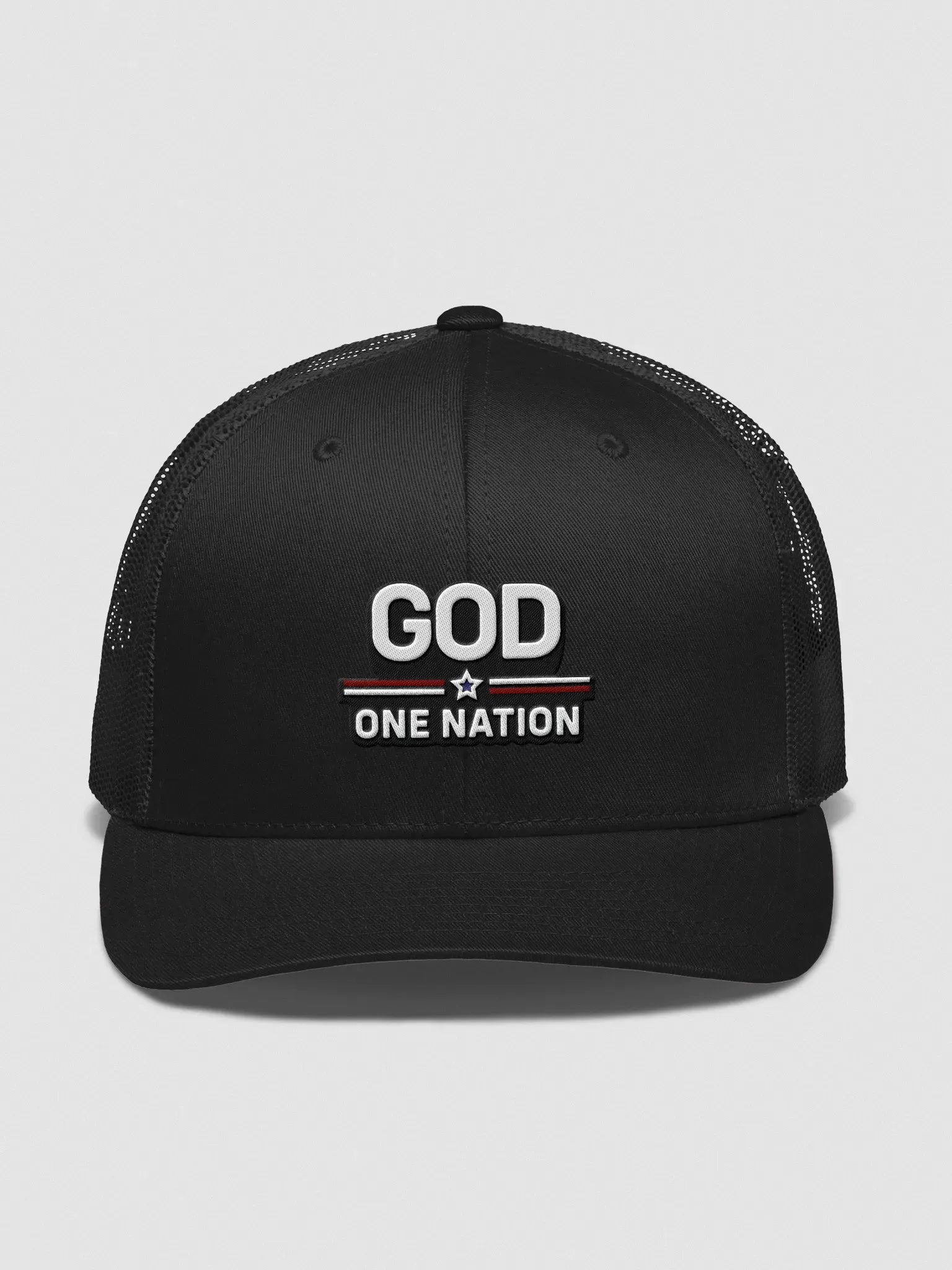 God One Nation Trucker Hat Embroidery
