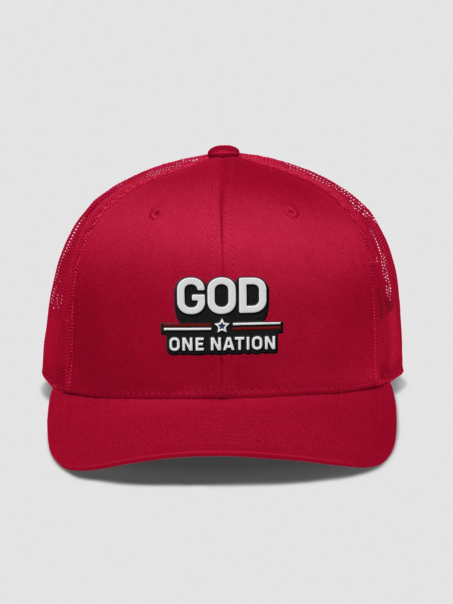 God One Nation Trucker Hat Embroidery