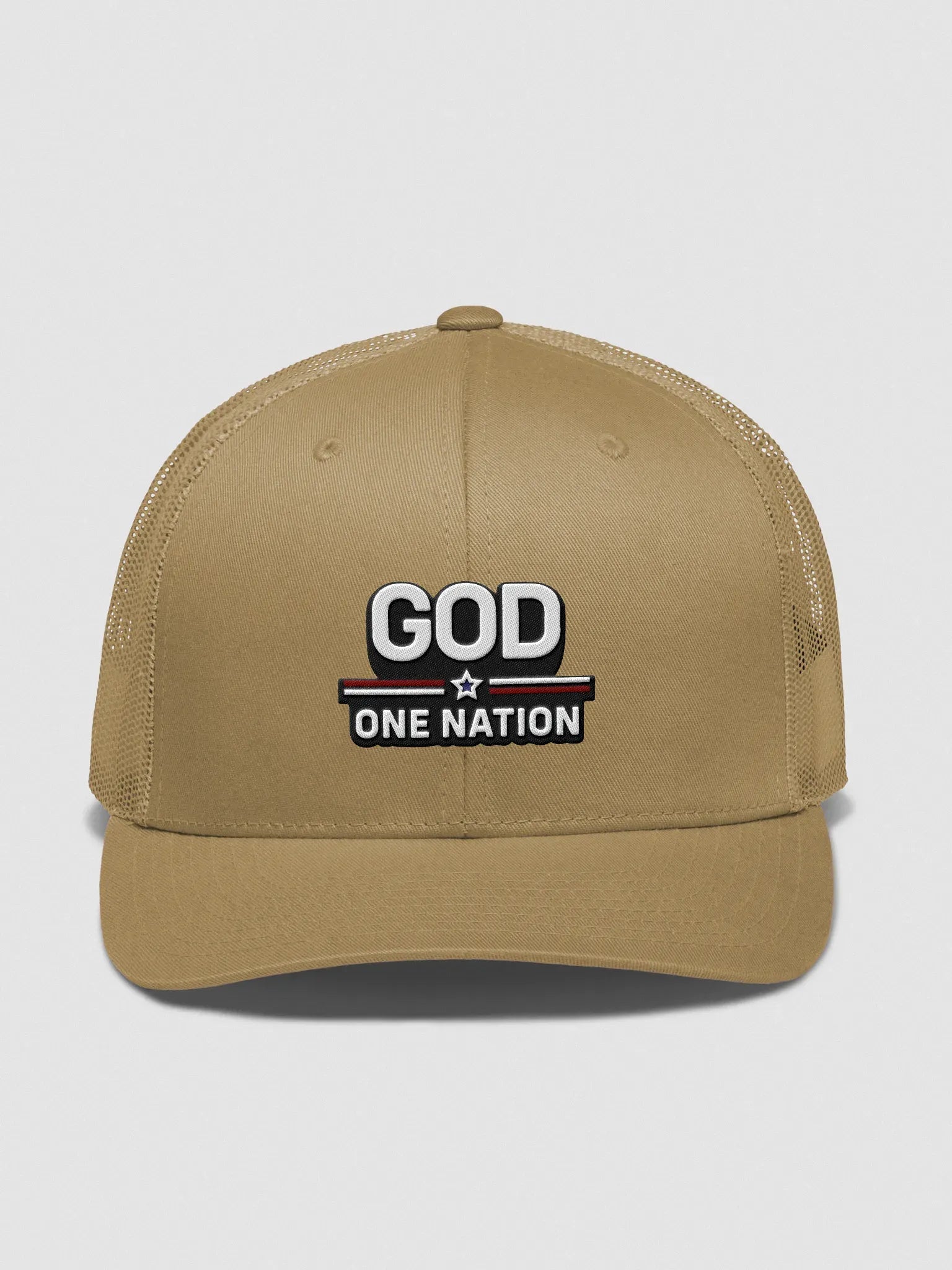God One Nation Trucker Hat Embroidery