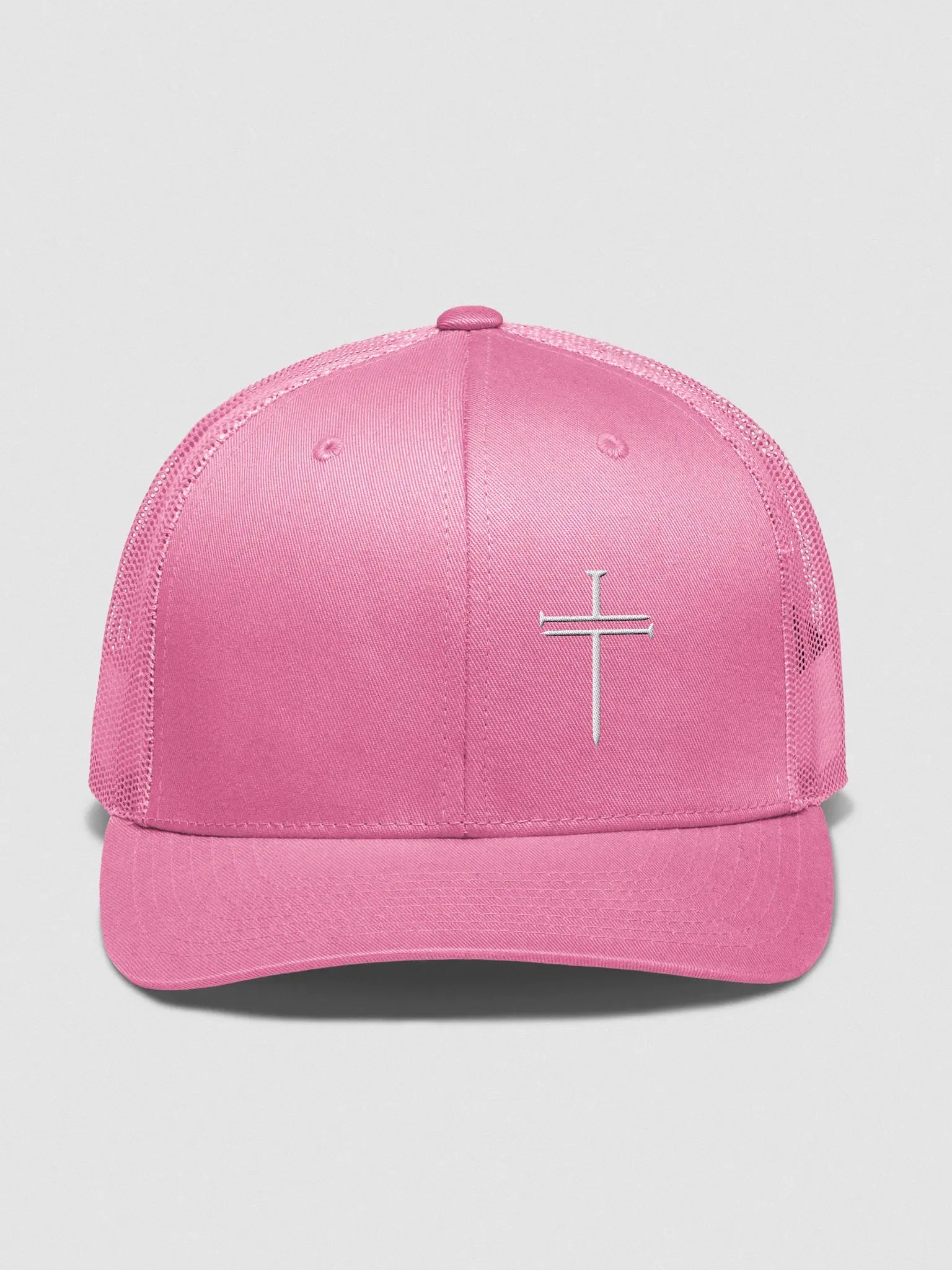 Nail Cross Trucker Hat Embroidery