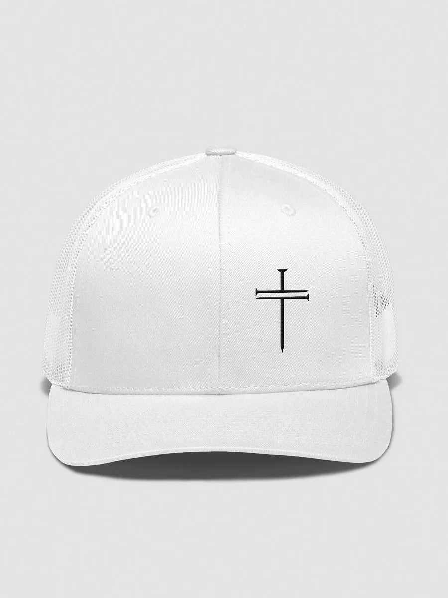 Nail Cross Trucker Hat Embroidery