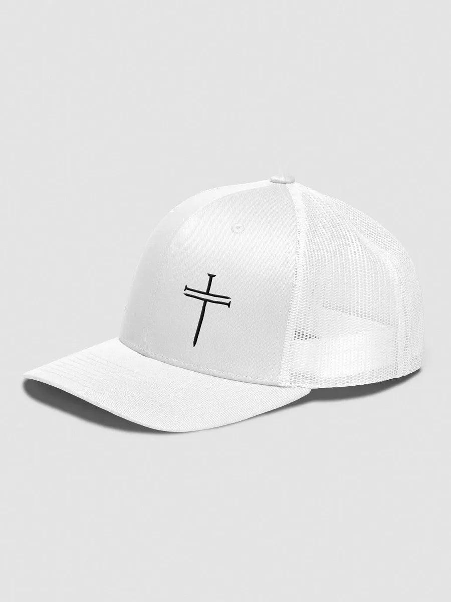 Nail Cross Trucker Hat Embroidery