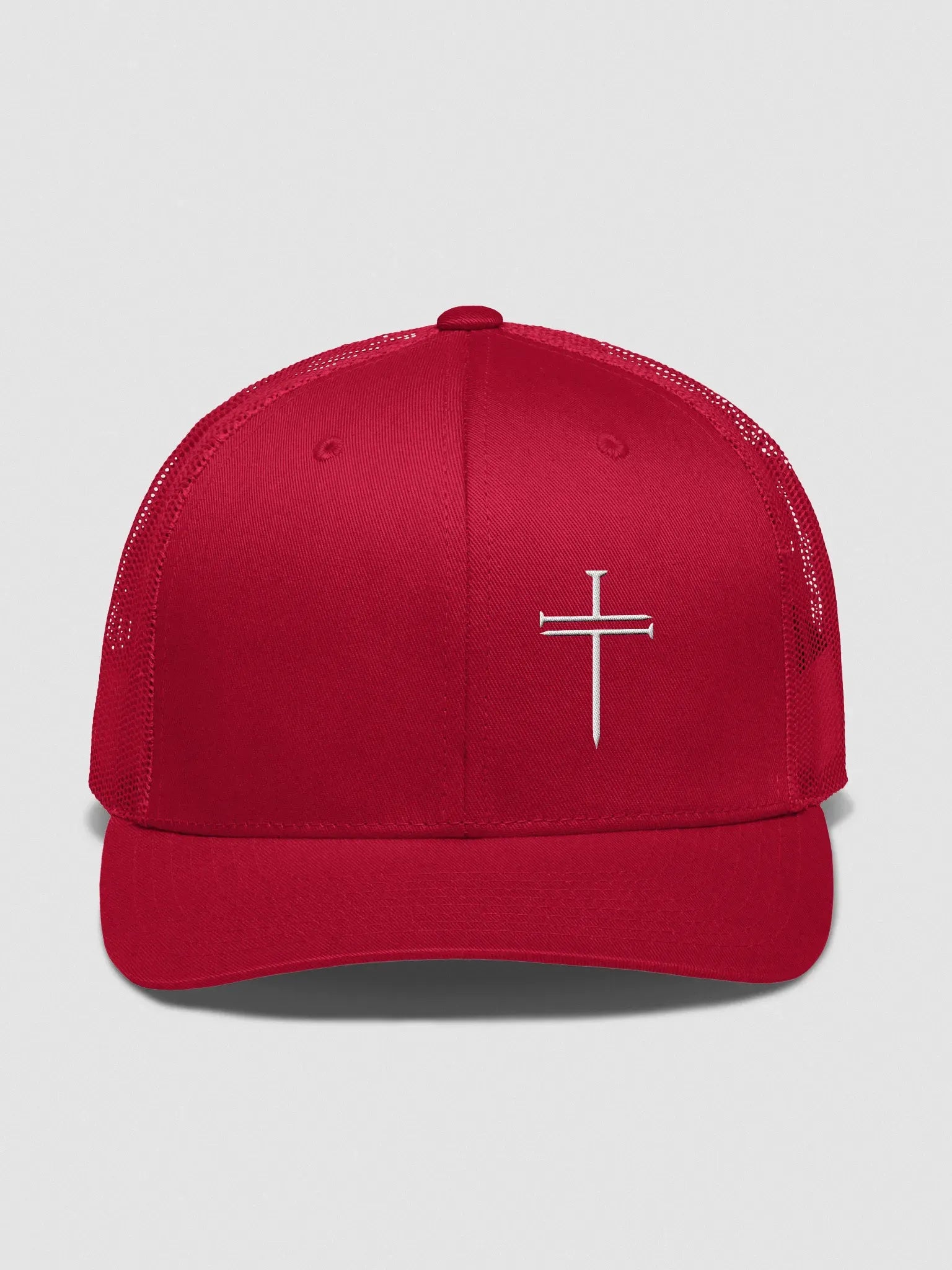 Nail Cross Trucker Hat Embroidery