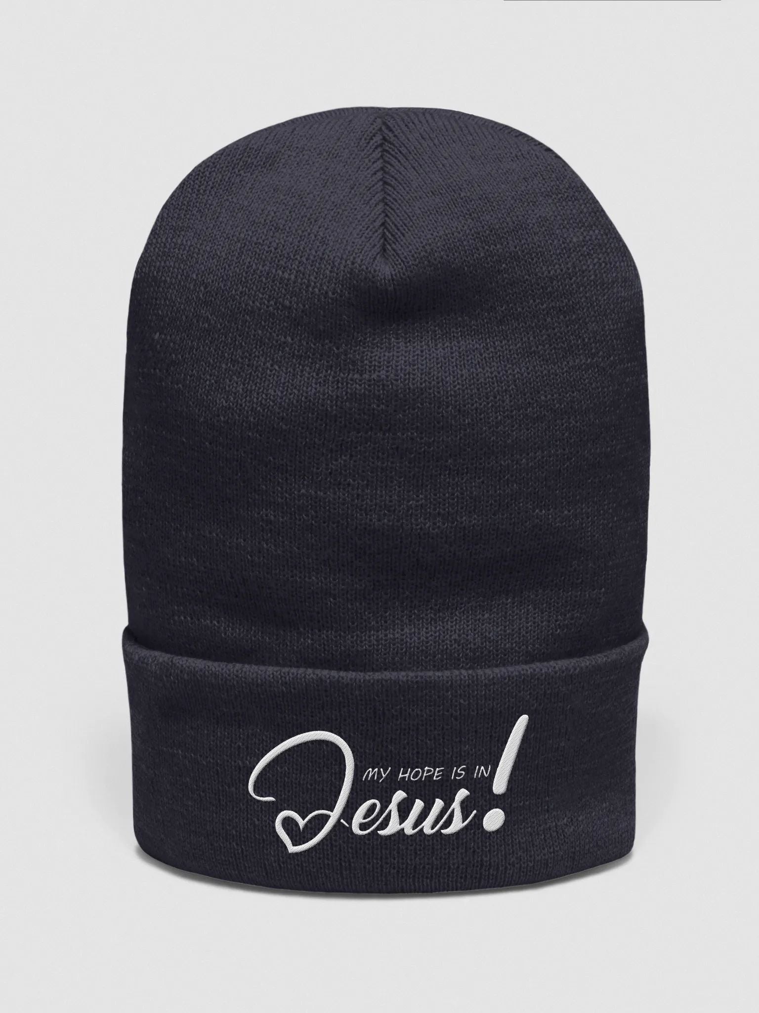 Warm embroidered beanie gift expressing hope anchored in Jesus