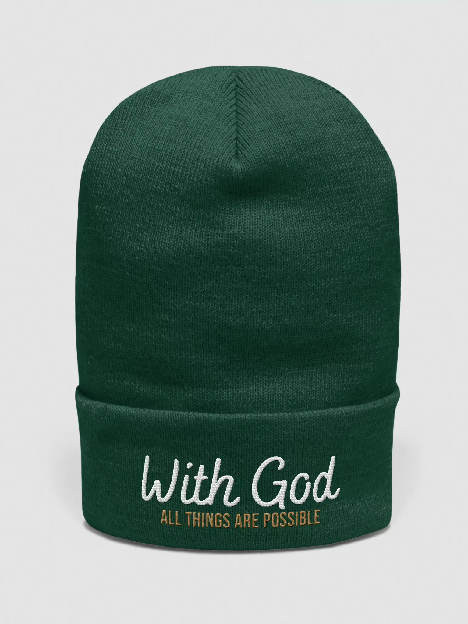 With God All things are possible Cuffed Beanie