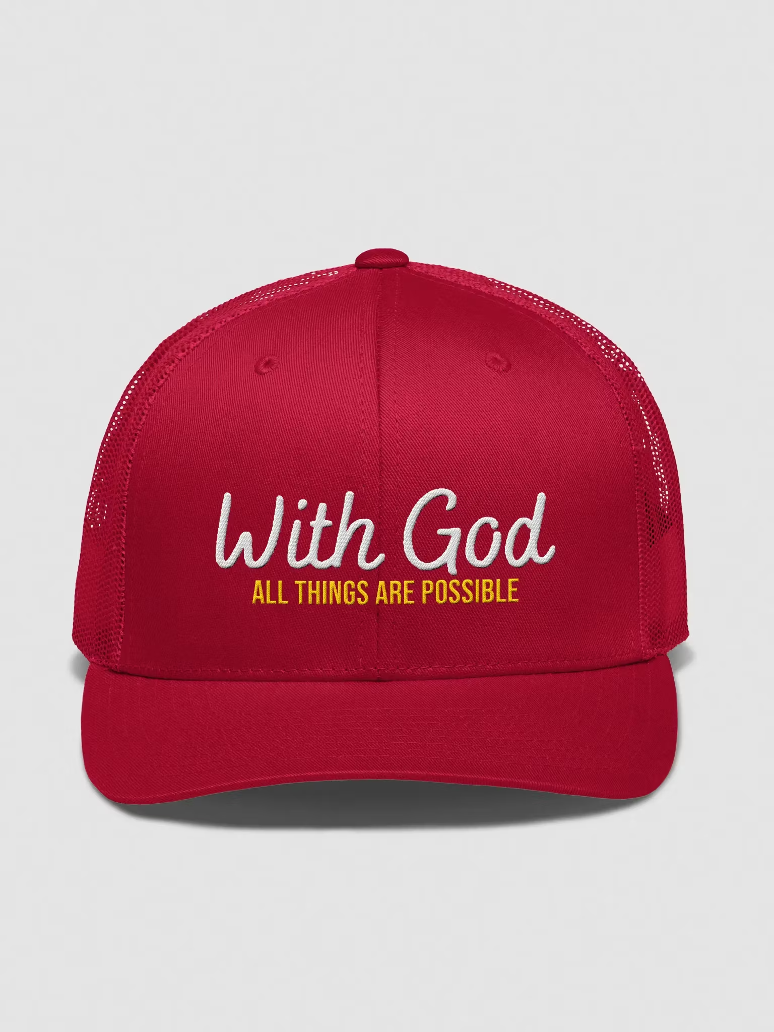 With God All things are possible Trucker Hat