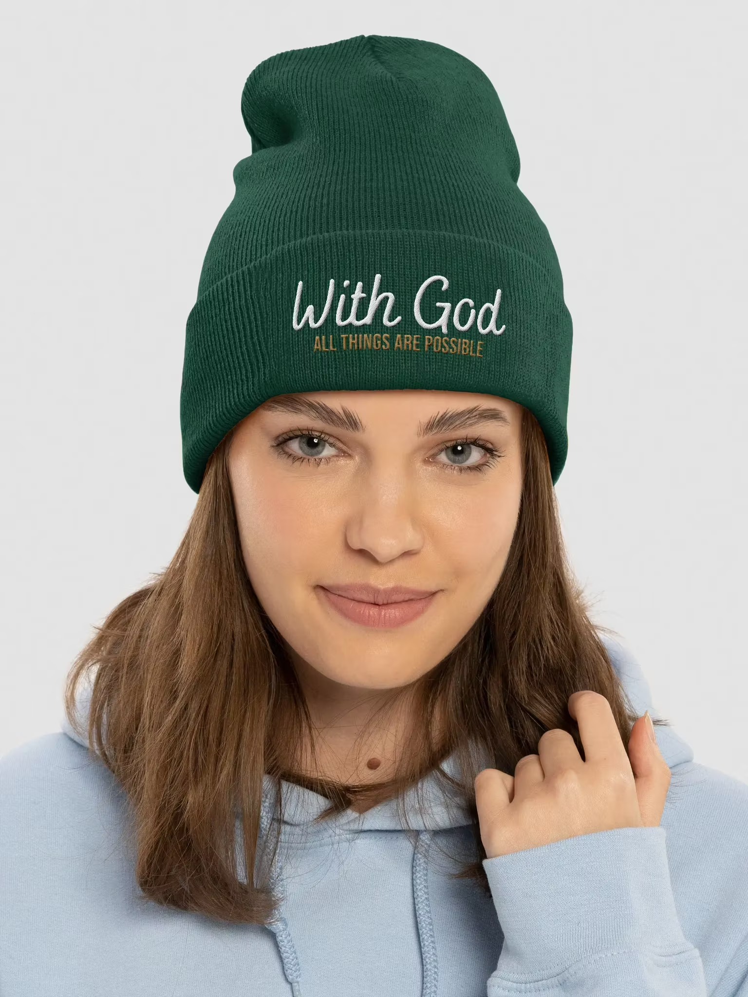 With God All things are possible Cuffed Beanie