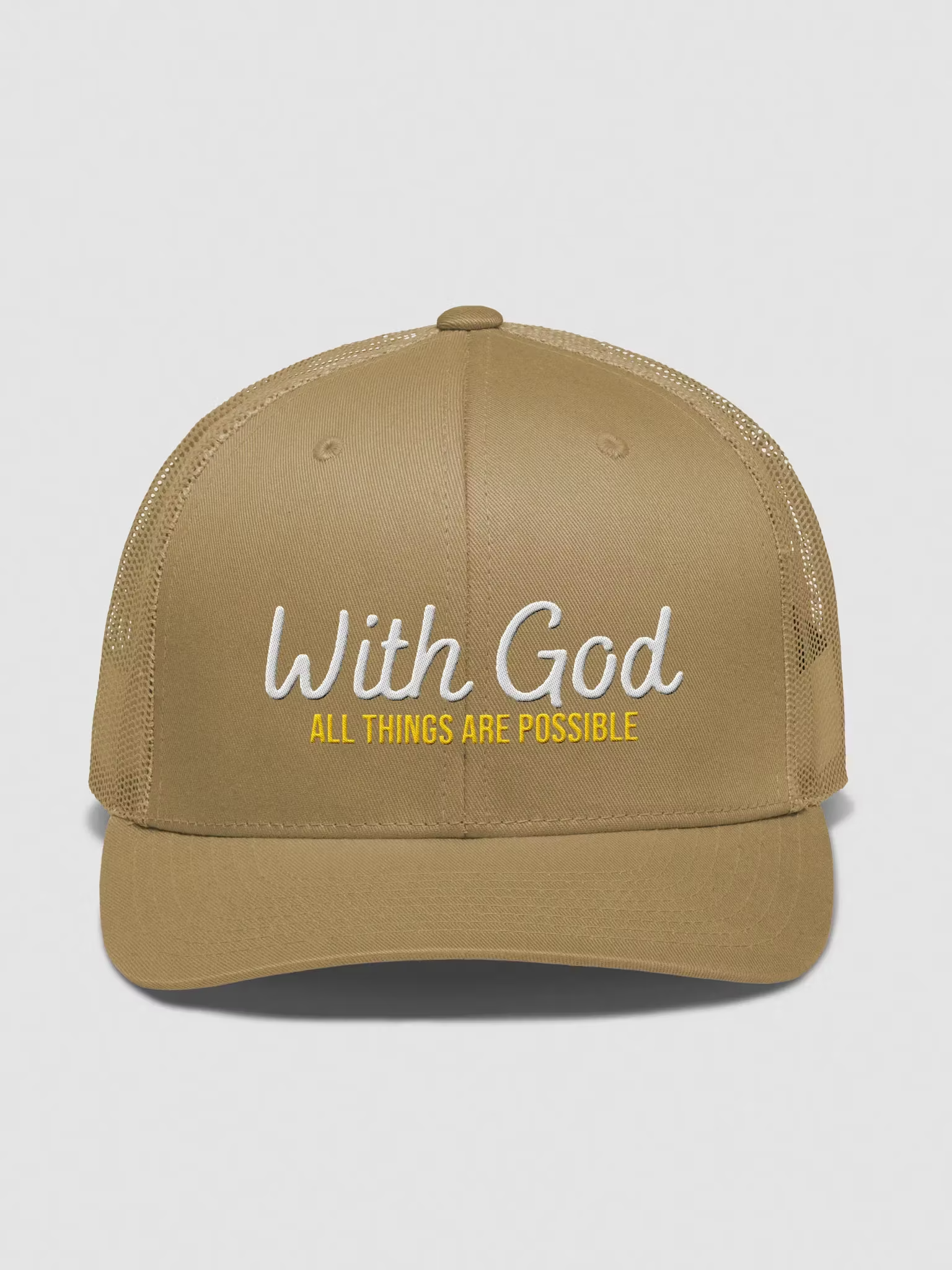 With God All things are possible Trucker Hat