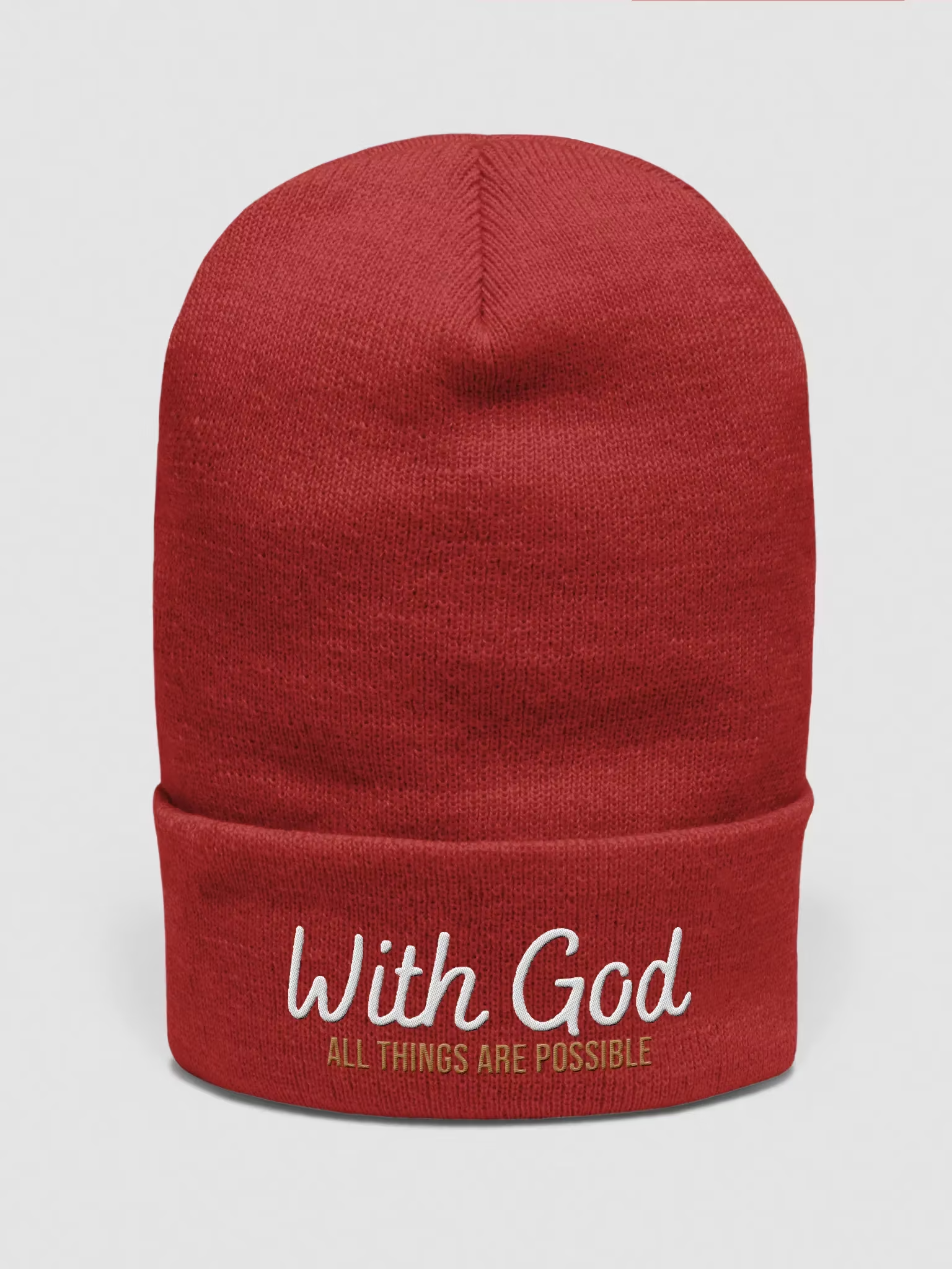 With God All things are possible Cuffed Beanie