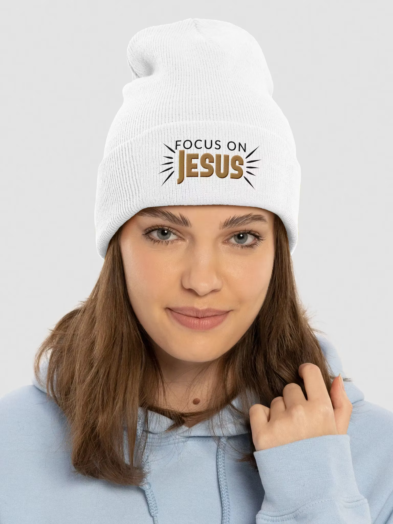 Focus on Jesus Cuffed Beanie