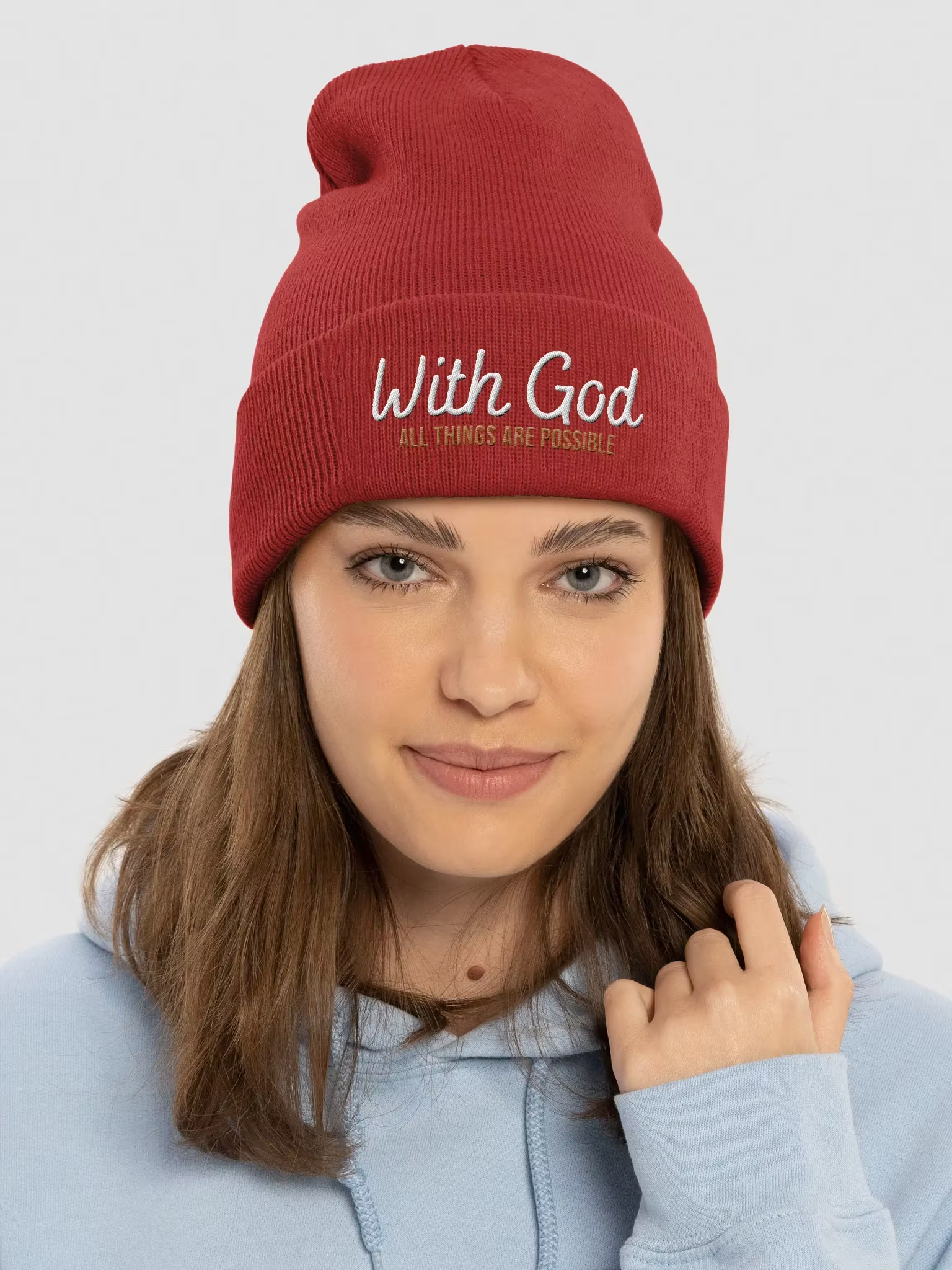 With God All things are possible Cuffed Beanie
