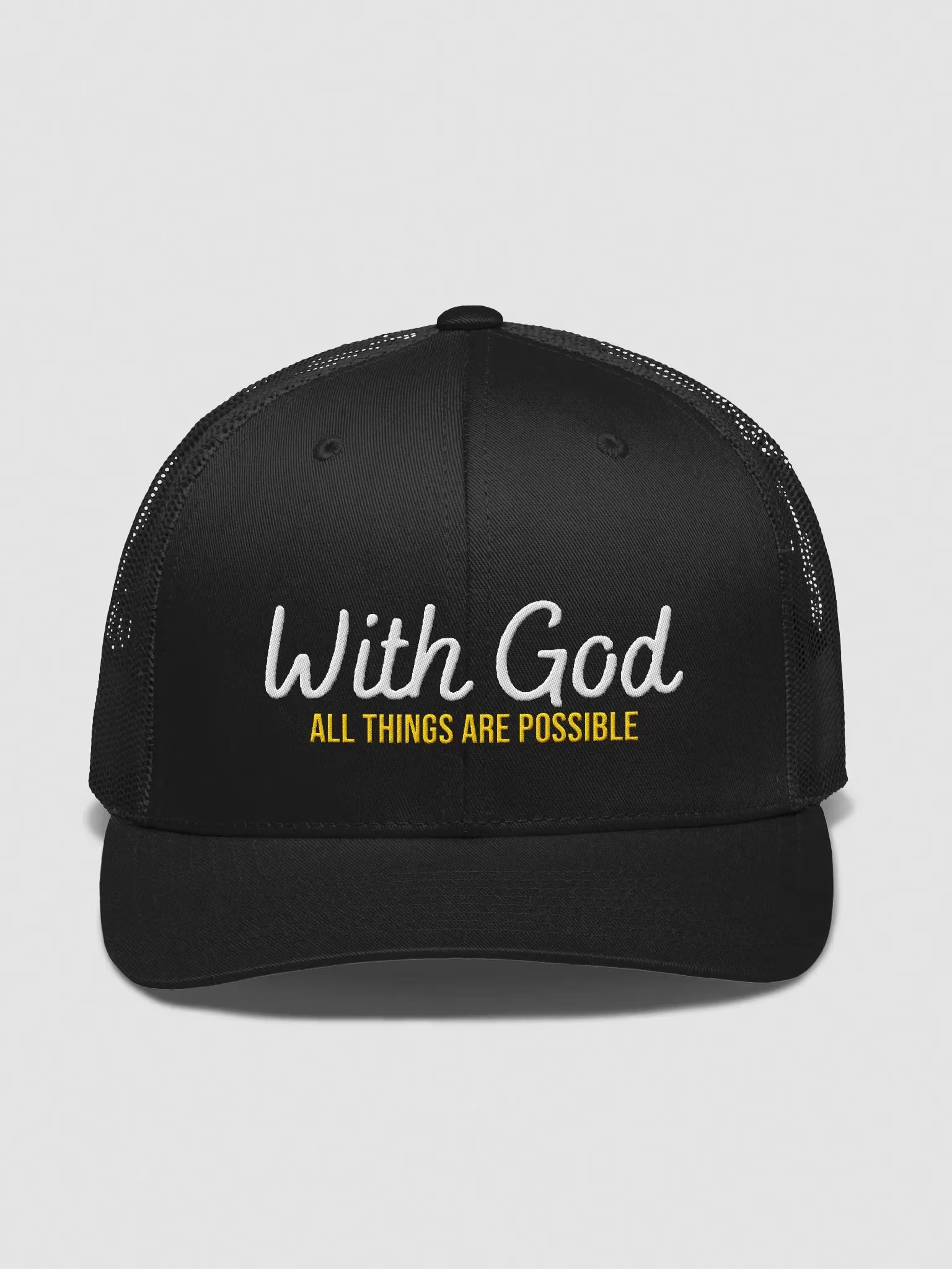 With God All things are possible Trucker Hat