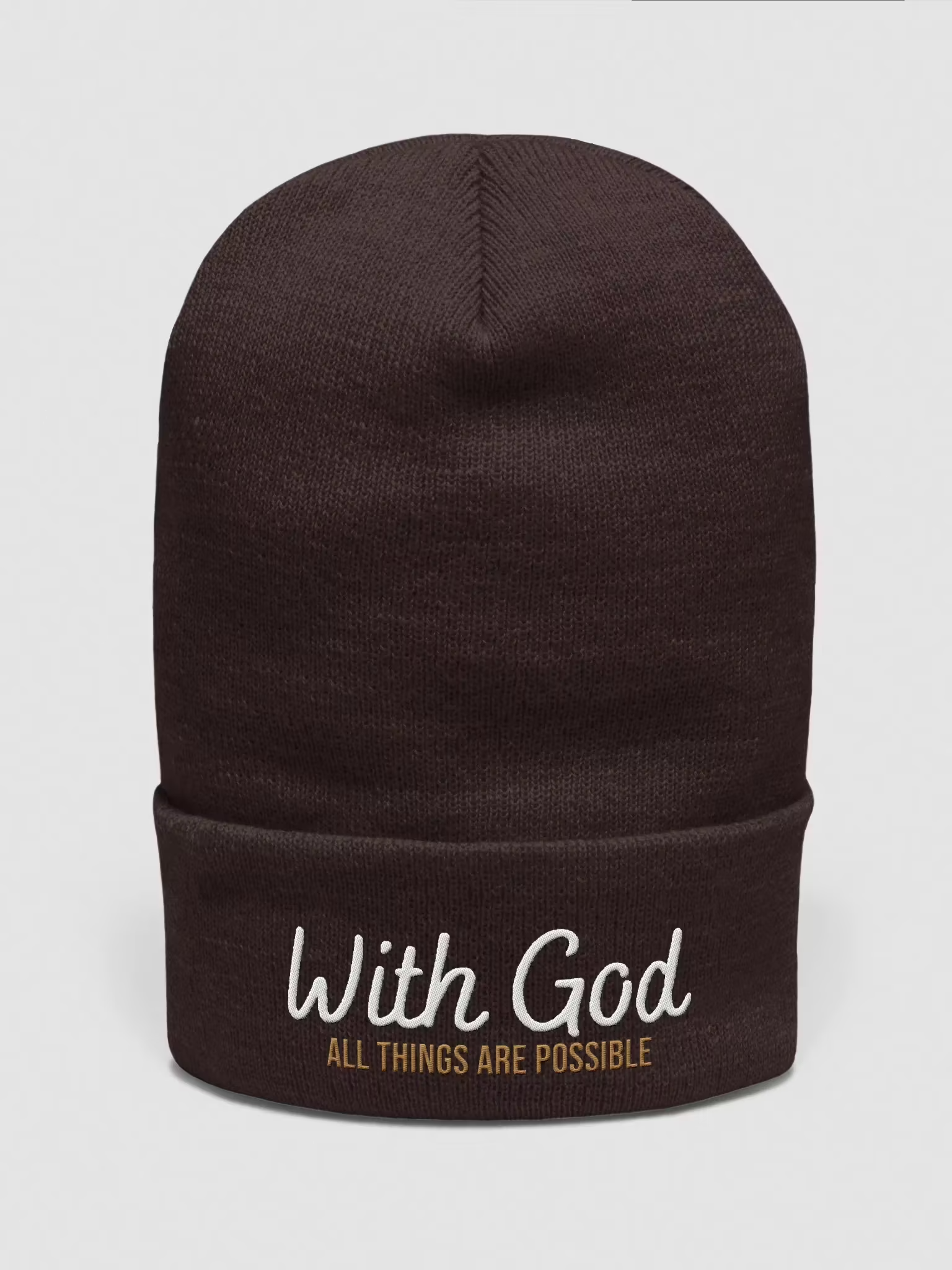 With God All things are possible Cuffed Beanie
