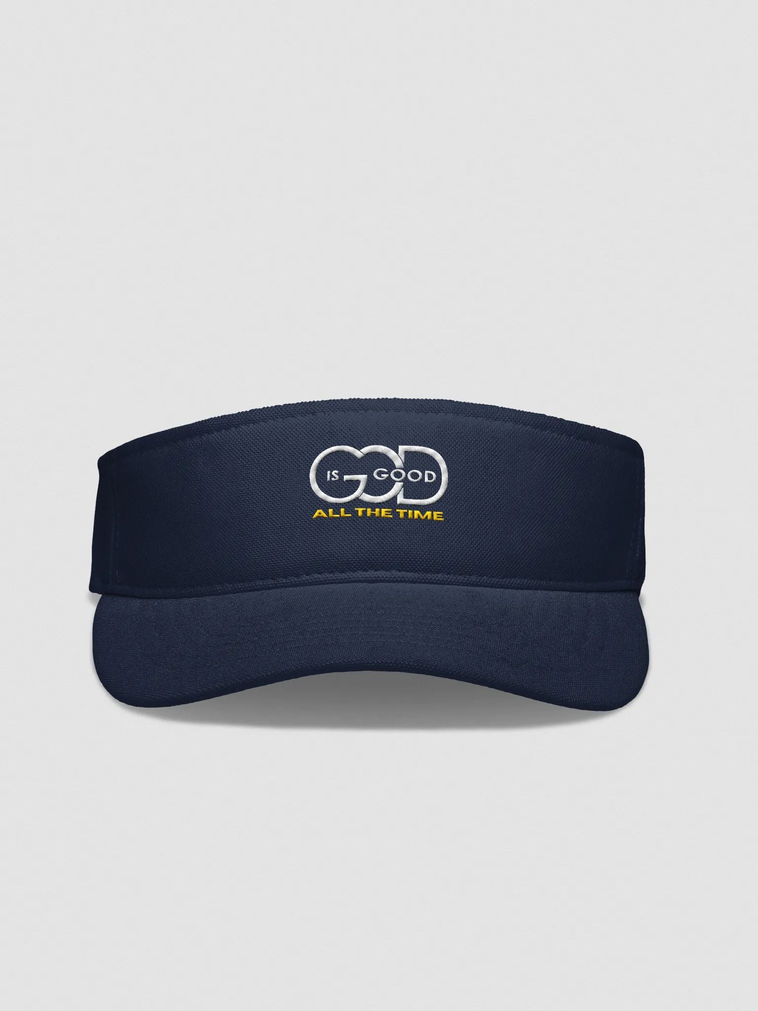 Christian unisex visor with God Is Good All the Time embroidery