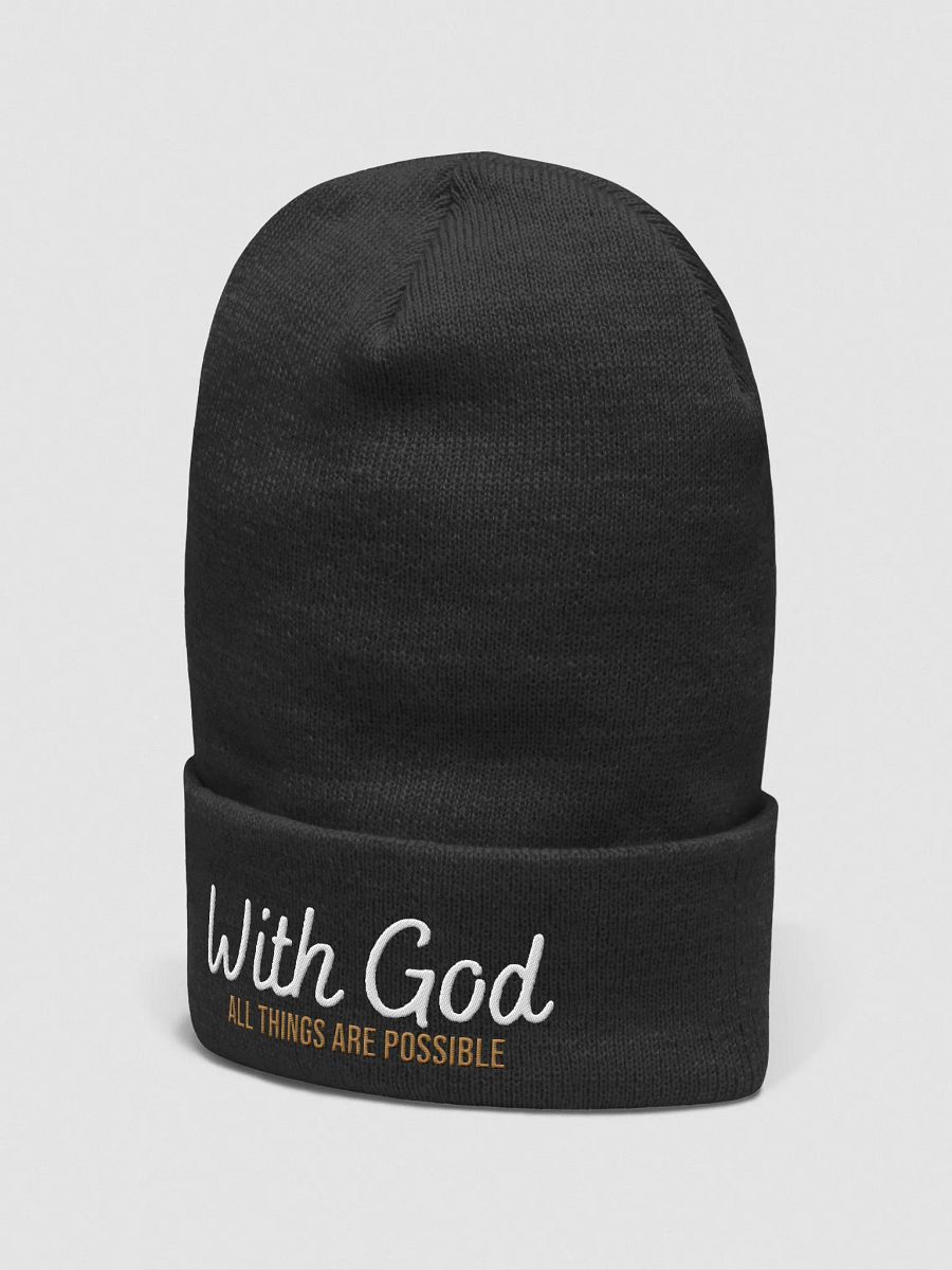 Unisex Turbo acrylic winter hat with inspiring biblical phrase