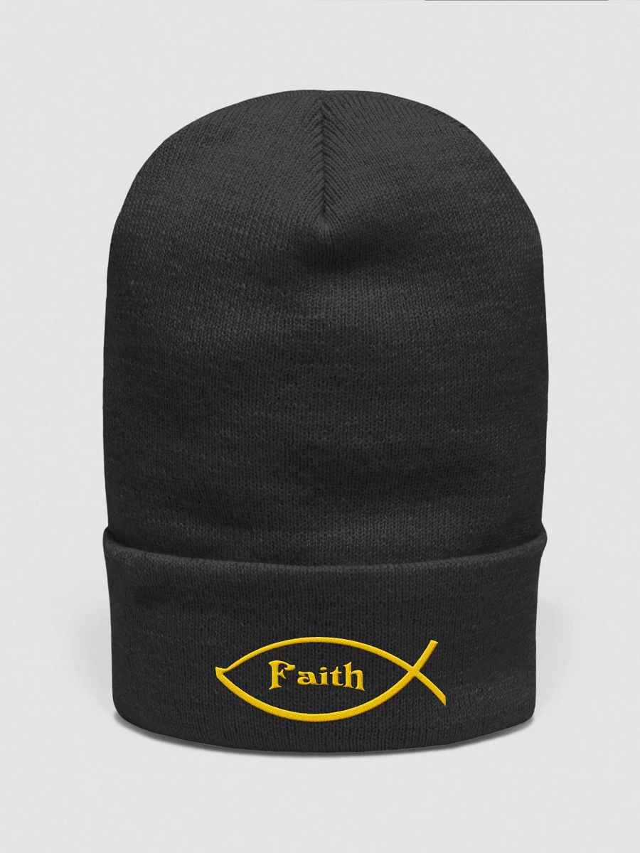Minimalist embroidered beanie with Faith message for believers