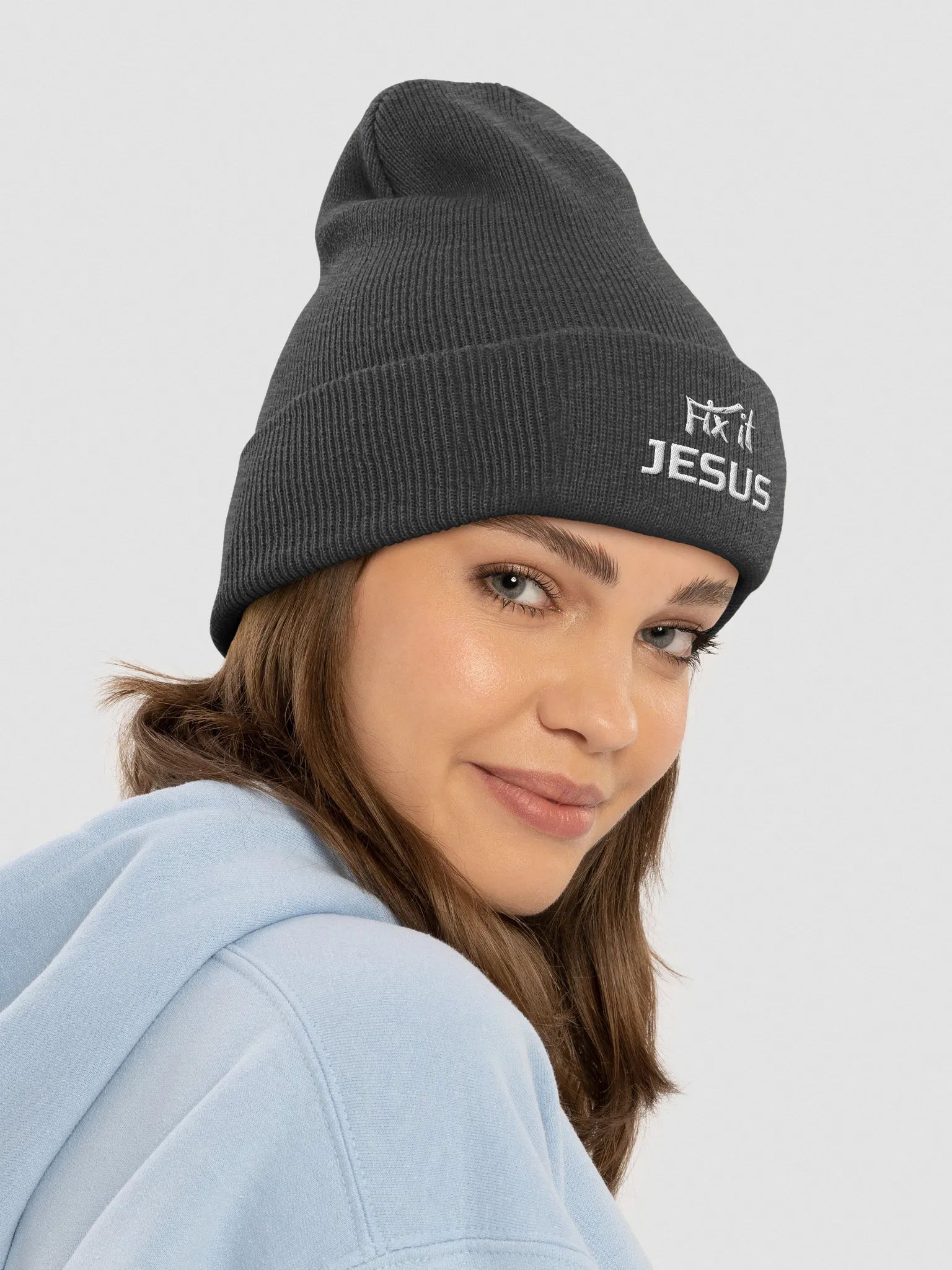 Comfortable embroidered beanie gift symbolizing hope and grace